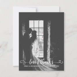 愛との感謝してい結婚タイポグラフィ白黒写真 サンキューカード