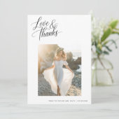 愛との感謝してい結婚ブライダルシャワービーチ写真 サンキューカード (スタンド正面)