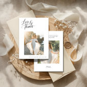 愛との感謝してい結婚ブライダルシャワービーチ写真 サンキューカード