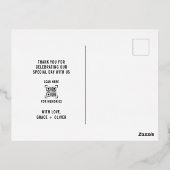 愛との感謝してい結婚写真ありがとう |オーバーレイ 箔シーズンポストカード (裏面)