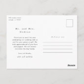 愛との感謝してい結婚写真ありがとう ポストカード (裏面)