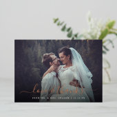 愛との感謝してい結婚写真オーバーレイ箔カード 箔シーズンカード (立ち正面)