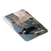 愛との感謝してい結婚写真シックなホワイトタイポグラフィ マグネット (右側)