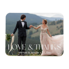 愛との感謝してい結婚写真シックなホワイトタイポグラフィ マグネット