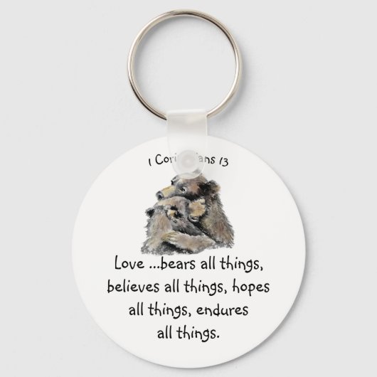 愛とはバイブル聖なる書物、 経典ハグベアーズ キーホルダー (正面)