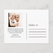 愛とアクア感謝していブルーのモノグラム結婚写真 ポストカード (裏面)