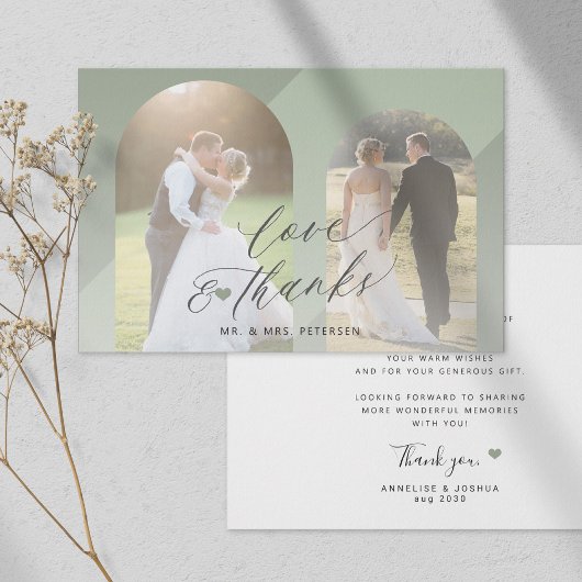 愛とアー感謝していチの写真結婚の サンキューカード