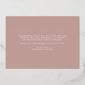 愛とエレガントほこの感謝していバラ写真結婚の 箔招待状 (裏面)