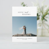 愛とエレガント写真感謝していミニマ結婚リスト サンキューカード (スタンド正面)