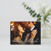 愛とエレガント感謝していな結婚式ありがとう写真 ポストカード (スタンド正面)