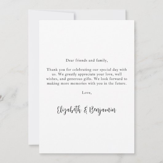 愛とエレガ感謝していントウェディングカスタムフォトコラージュ サンキューカード (裏面)