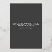 愛とエレガ感謝していントウェディングサンキューカード 箔招待状 (裏面)