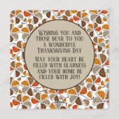 愛とカスタムかわいい感謝祭ホリデーカード シーズンカード (裏面)