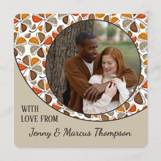 愛とカスタムかわいい感謝祭ホリデーカード シーズンカード (正面)