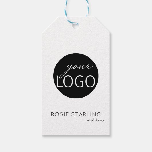 愛とカスタム同級企業ロゴ ギフトタグ (正面)