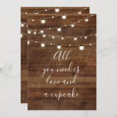 愛とカップケーキのウェディングサインだけが必要です 招待状 (正面/裏面)