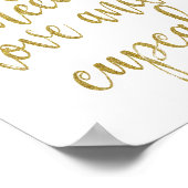 愛とカัพケーキがあればそれで十分 ゴールド 8x10 サイン (角)