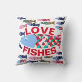 愛とキスまたは魚海沿岸のハート クッション (裏面)