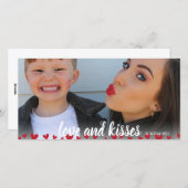 愛とキスハートバレンタインデーの写真カード シーズンカード (正面/裏面)