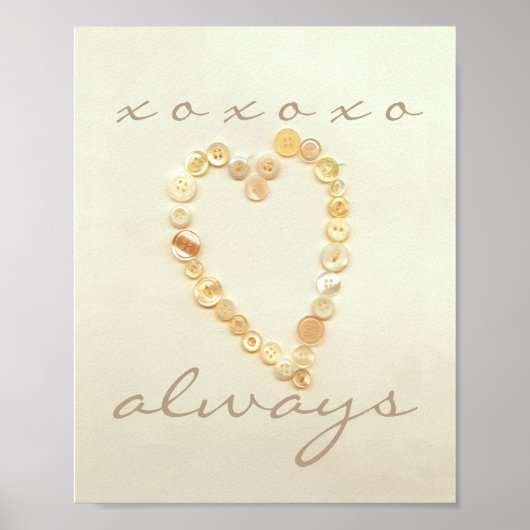 愛とキスハートポスターヴィンテージスタイルアート ポスター (正面)