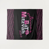 愛とキスピンクバルミツワーフォトオペバックドロップ タペストリー (正面(横))