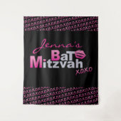 愛とキスピンクバルミツワーフォトオペバックドロップ タペストリー (正面)