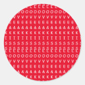 愛とキス、おもしろい赤のグラフィック文字デザイン ラウンドシール (正面)