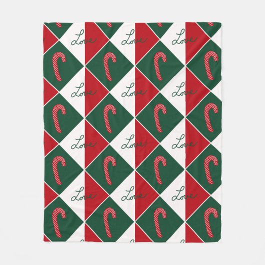 愛とキャンディーキャン フリースブランケット (正面)