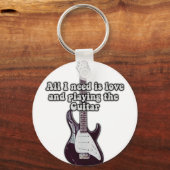 愛とギター演奏が私に必要な全て。ヴィンテージ キーホルダー (正面)