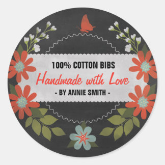 愛とギフトラベルで作られた黒板 ラウンドシール