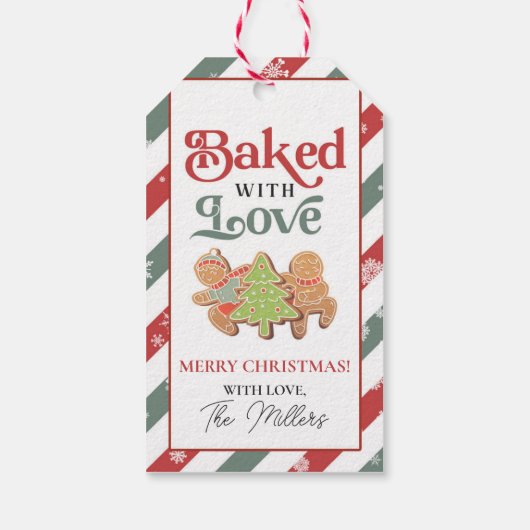 愛とクリスマスのジンガー焼いたブレッドクッキー ギフトタグ (裏面)