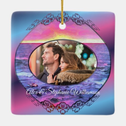 愛とクリスマスメキシコサンセット0909 セラミックオーナメント (裏面)