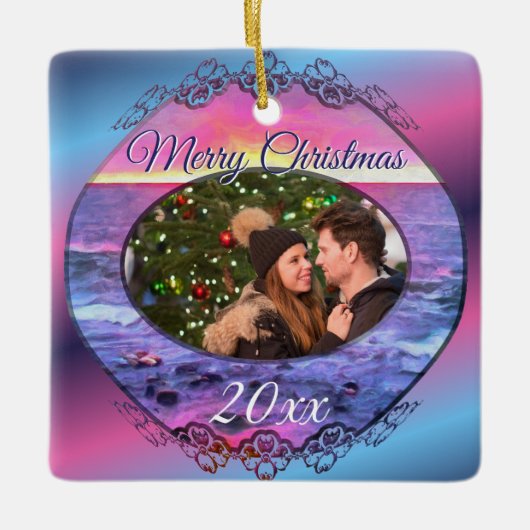 愛とクリスマスメキシコサンセット0909 セラミックオーナメント (正面)