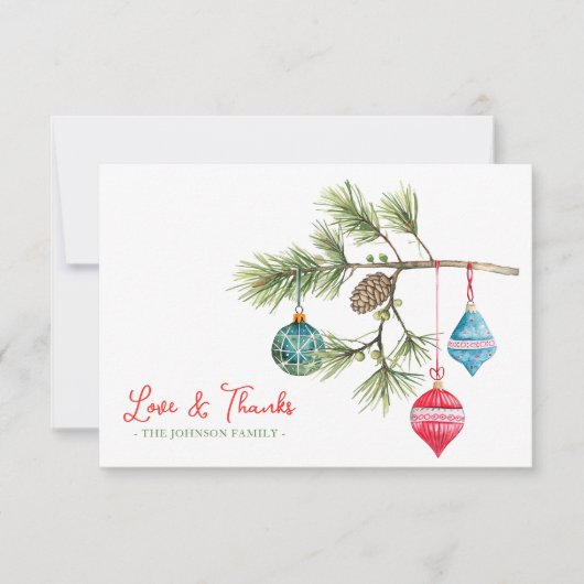 愛とクリス感謝していマスウォーターの色サンキューカード サンキューカード (正面)