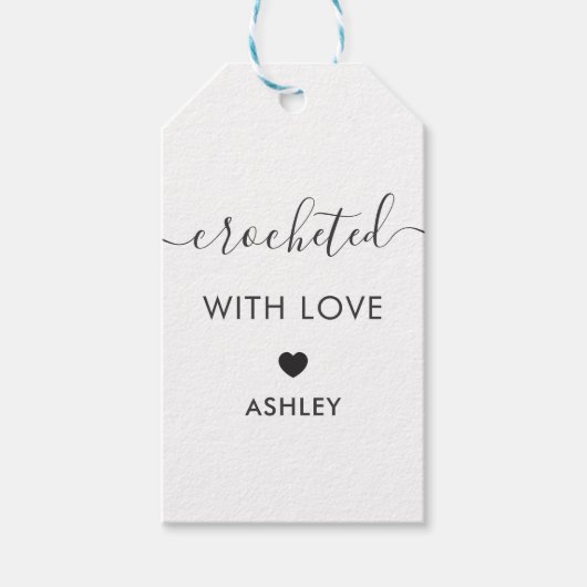 愛とクロシェ、手作りギフトラベル、クラフト ギフトタグ (正面)