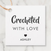 愛とクロシェ、手作りギフトラベル、クラフト フェイバータグ (正面)