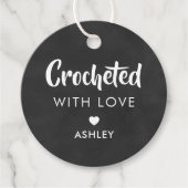 愛とクロシェ，手作りギフトラベル，黒板 フェイバータグ (正面)