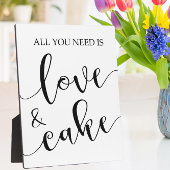 愛とケーキの看板イーゼル付き卓上プレート フォトプラーク