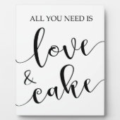 愛とケーキの看板イーゼル付き卓上プレート フォトプラーク (正面)