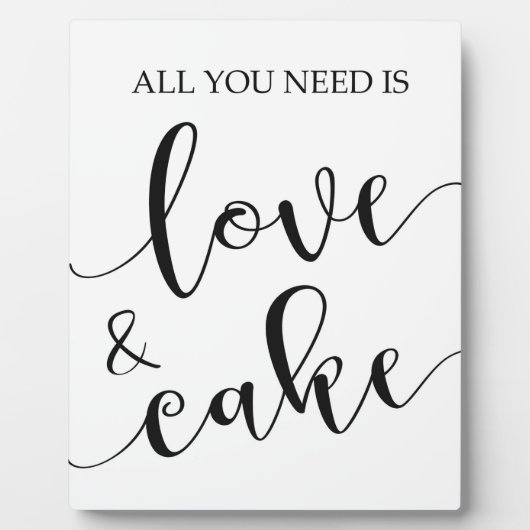 愛とケーキの看板イーゼル付き卓上プレート フォトプラーク (正面)