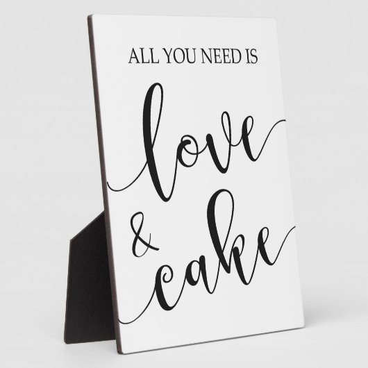 愛とケーキの看板イーゼル付き卓上プレート フォトプラーク (側面)