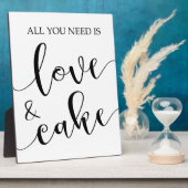 愛とケーキの看板イーゼル付き卓上プレート フォトプラーク (側面)