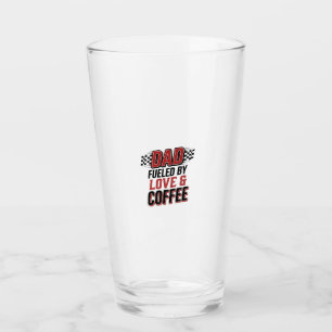 愛とコーヒーに支えられたパパ レーシングシャツデザイン タンブラーグラス