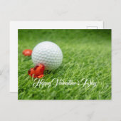 愛とゴルフボールとゴルフバレンタインデー シーズンポストカード (正面/裏面)