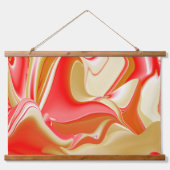 愛とゴールド アブストラクト 3D レインボーアート 吊り下げ型タペストリー (正面)