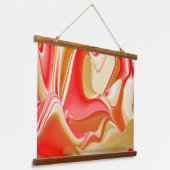 愛とゴールド アブストラクト 3D レインボーアート 吊り下げ型タペストリー (傾斜あり)