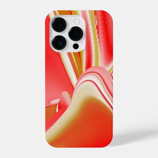 愛とゴールド アブストラクト 3D レインボーアート iPhoneケース (裏面)