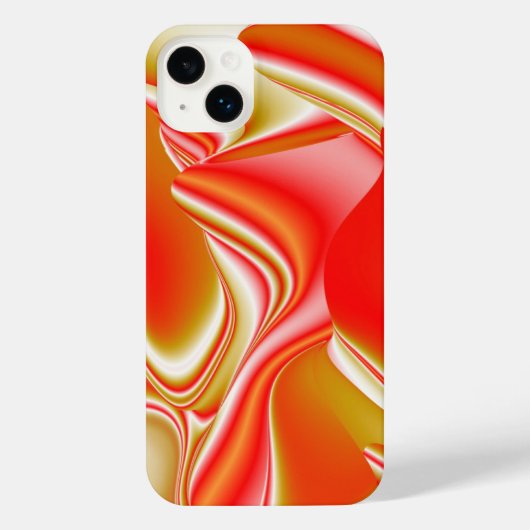 愛とゴールド アブストラクト 3D レインボーアート iPhoneケース (裏面)