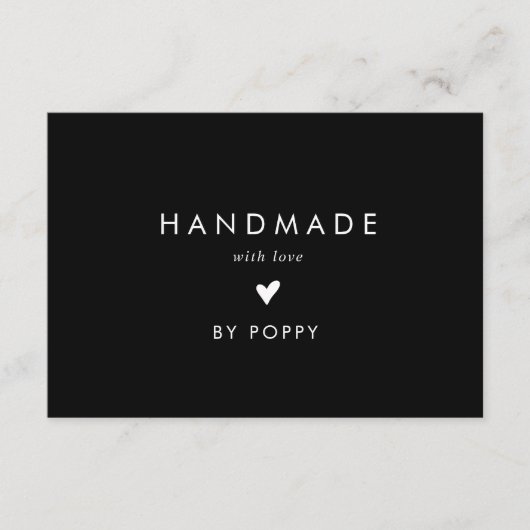 愛とシックな黒の手作り有難い注文 エンクロージャーカード (正面)