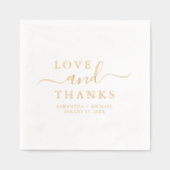 愛とシック感謝していスクリプトのカスタム結婚式の名前 箔ナプキン (正面)